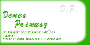 denes primusz business card